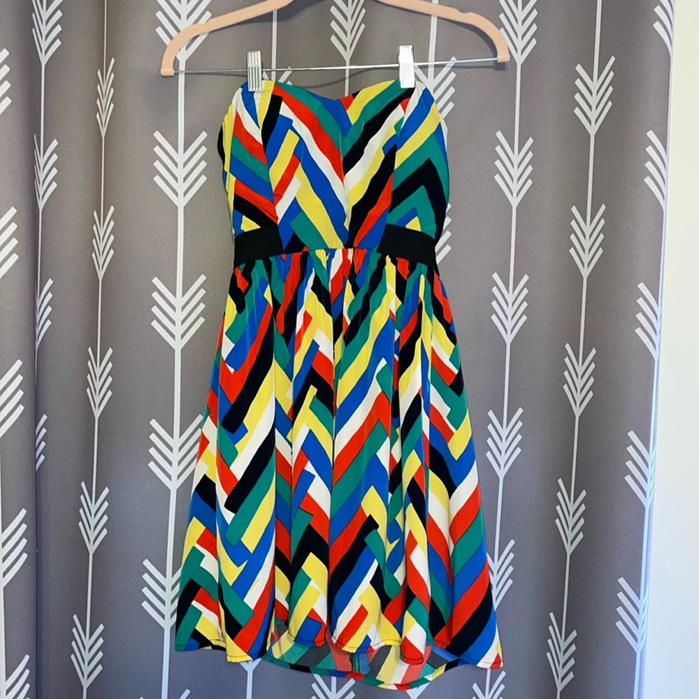 Colorful strapless dress